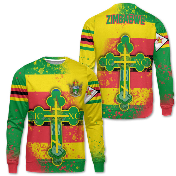 Zimbabwe Sweatshirt Flag & Coat Of Arms Orthodox Style