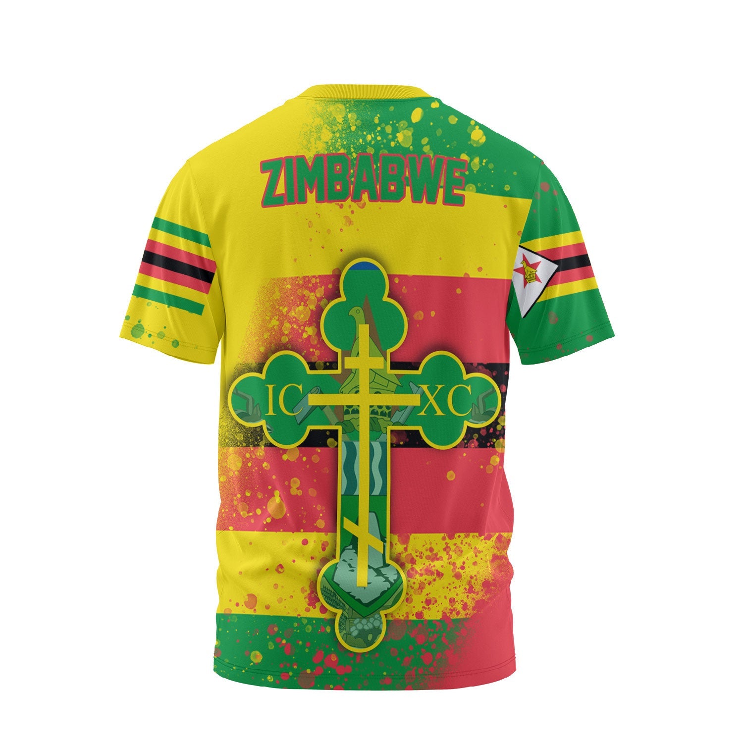 Zimbabwe T Shirt Flag & Coat Of Arms Orthodox Style