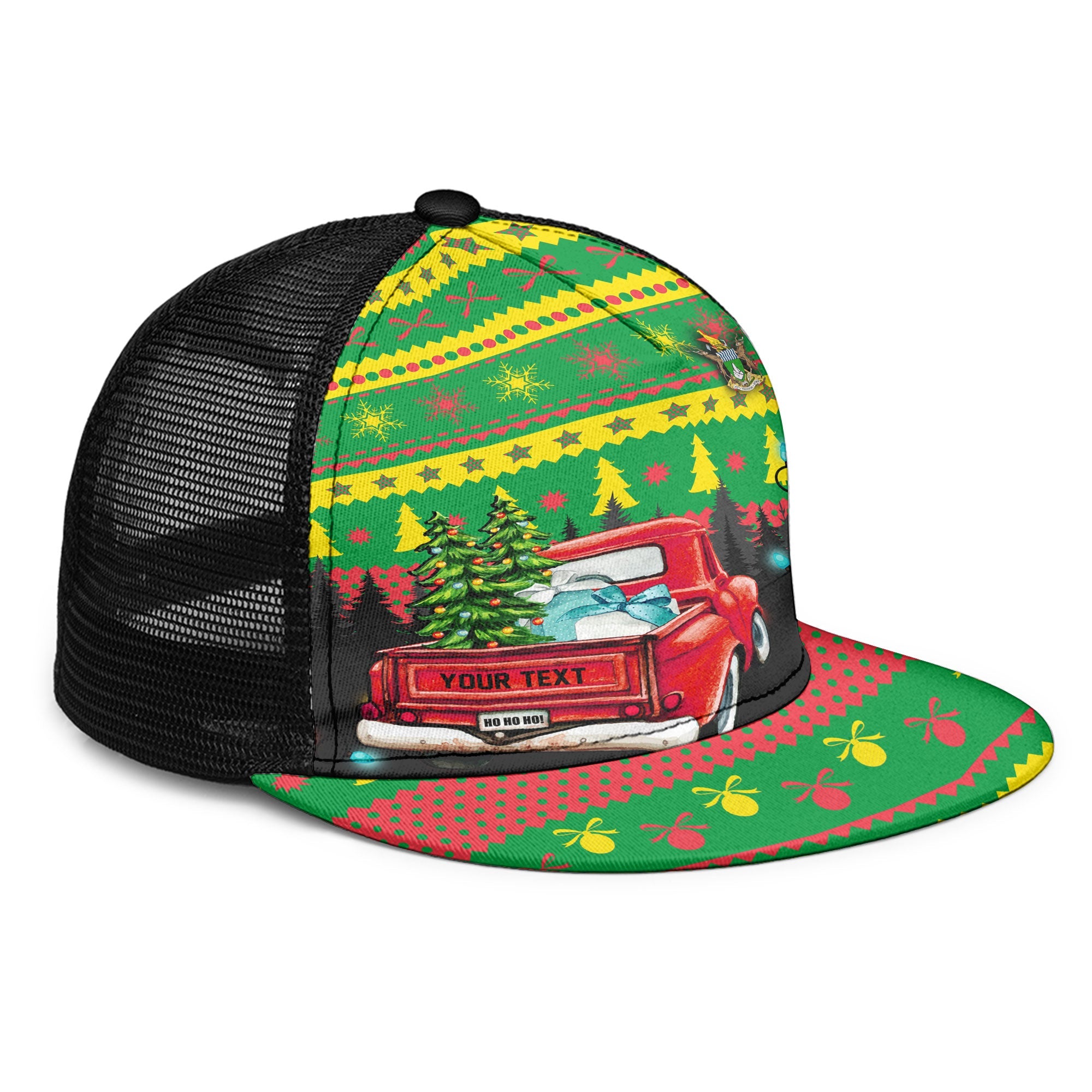 Zimbabwe Trucker Hat Coat Of Arms Christmas Style