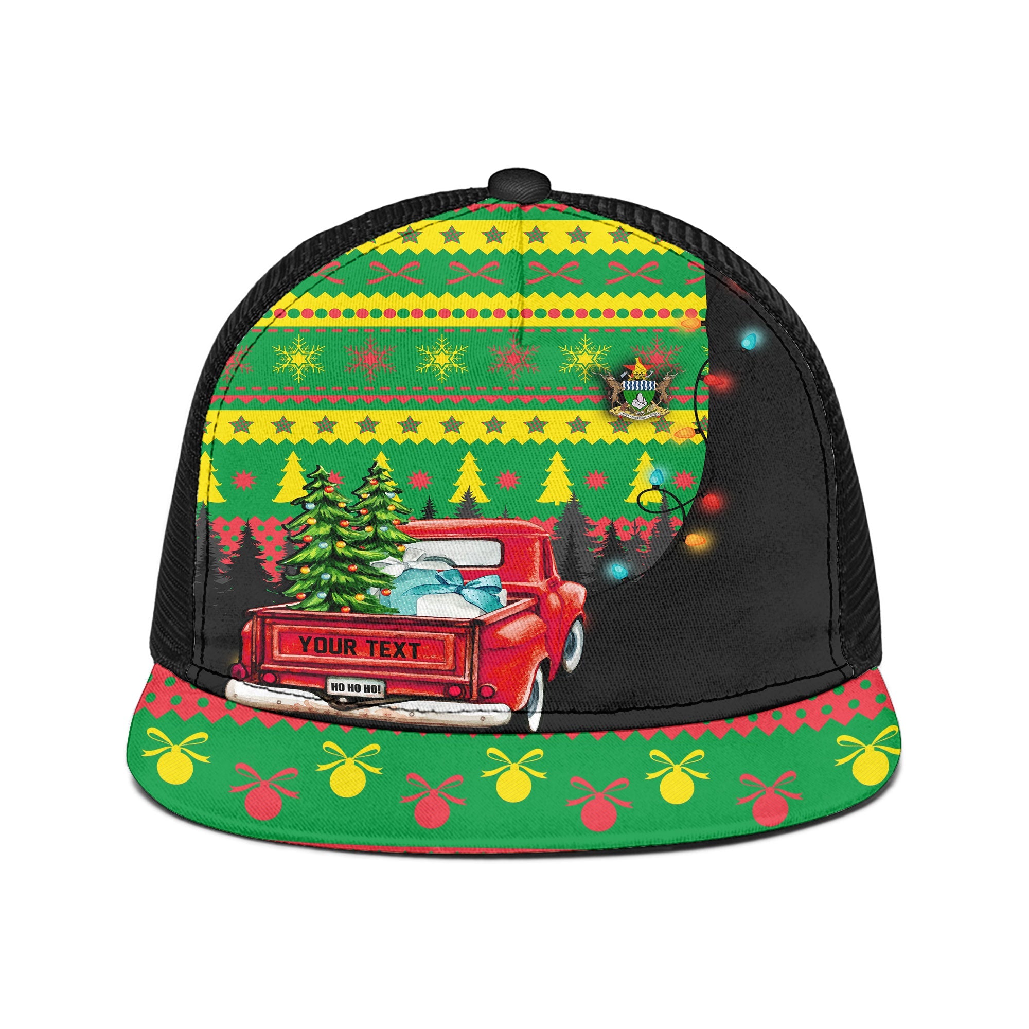 Zimbabwe Trucker Hat Coat Of Arms Christmas Style