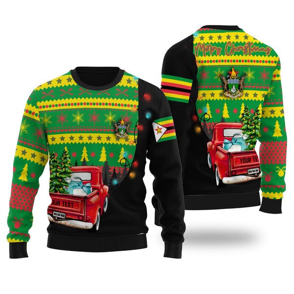 Zimbabwe Ugly Sweater Coat Of Arms Christmas Style