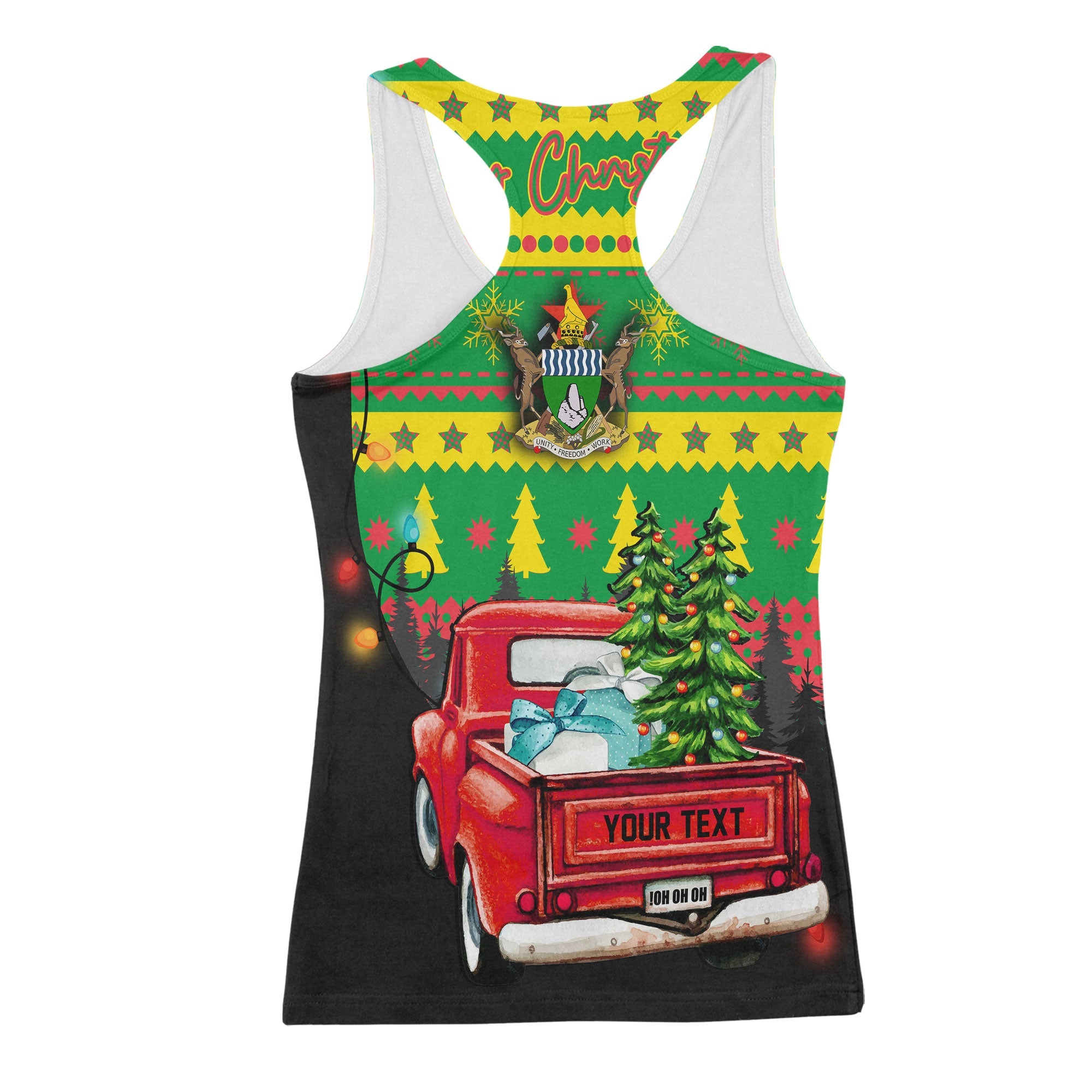 Zimbabwe Women Tank Top Coat Of Arms Christmas Style