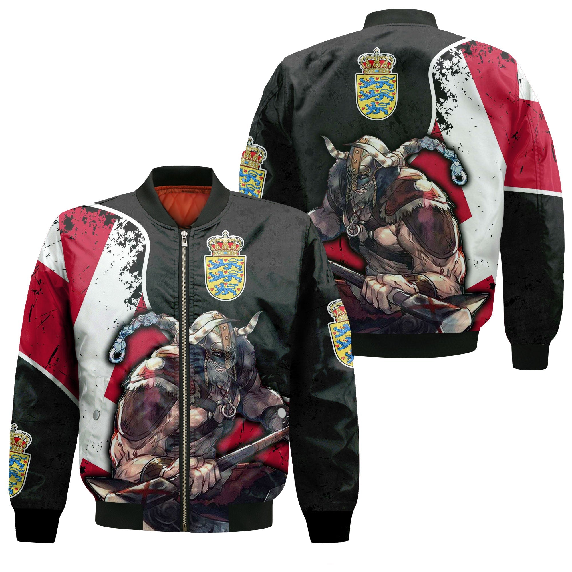 Viking Bomber Jacket Denmark Warriors Brush Style