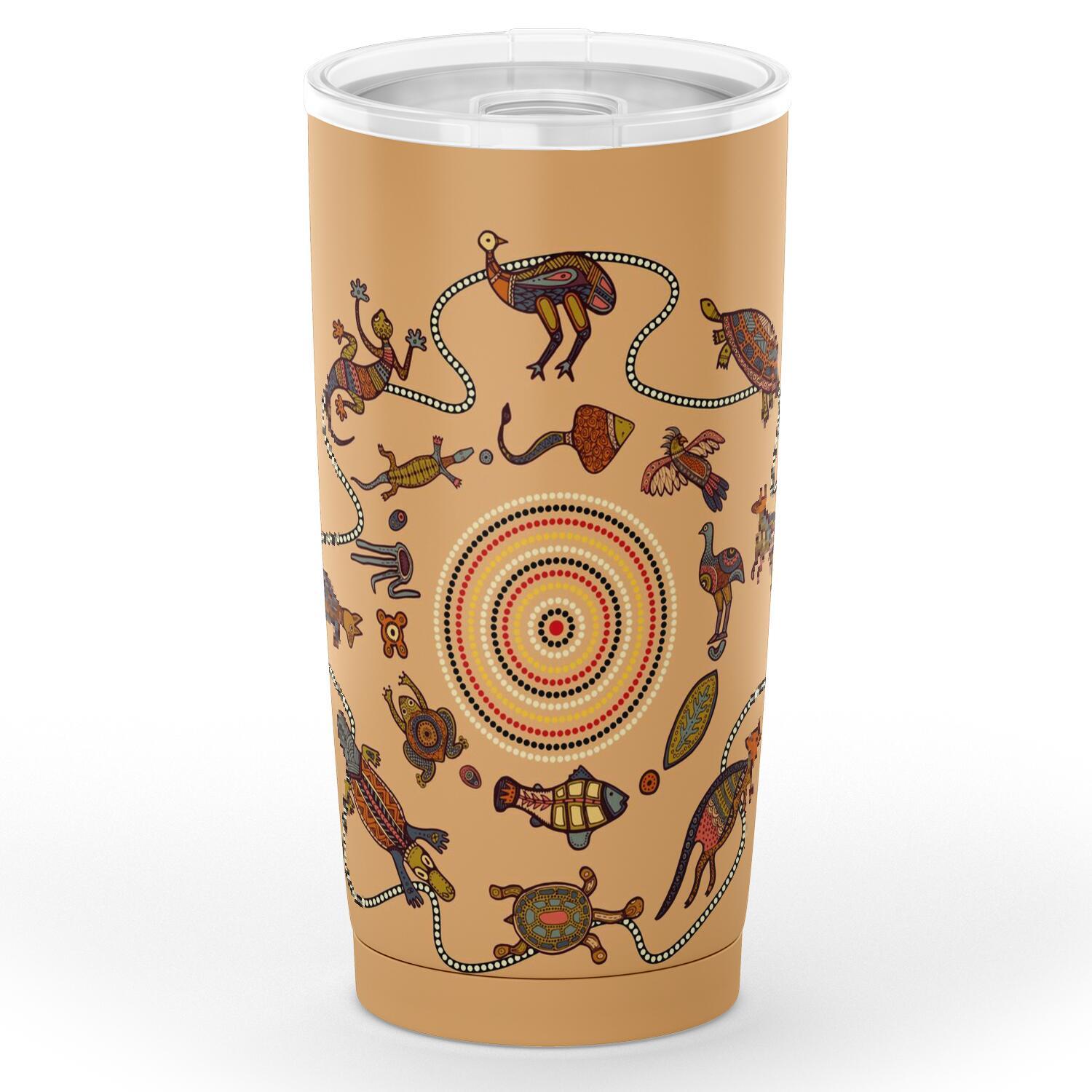 Insulated Tumbler - Aboriginal Dot Painting Tumblers Australian Animals