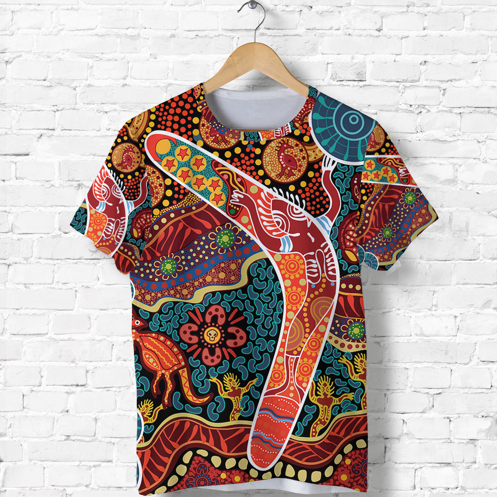 (Custom Personalised) Aboriginal Boomerang TShirt Indigenous
