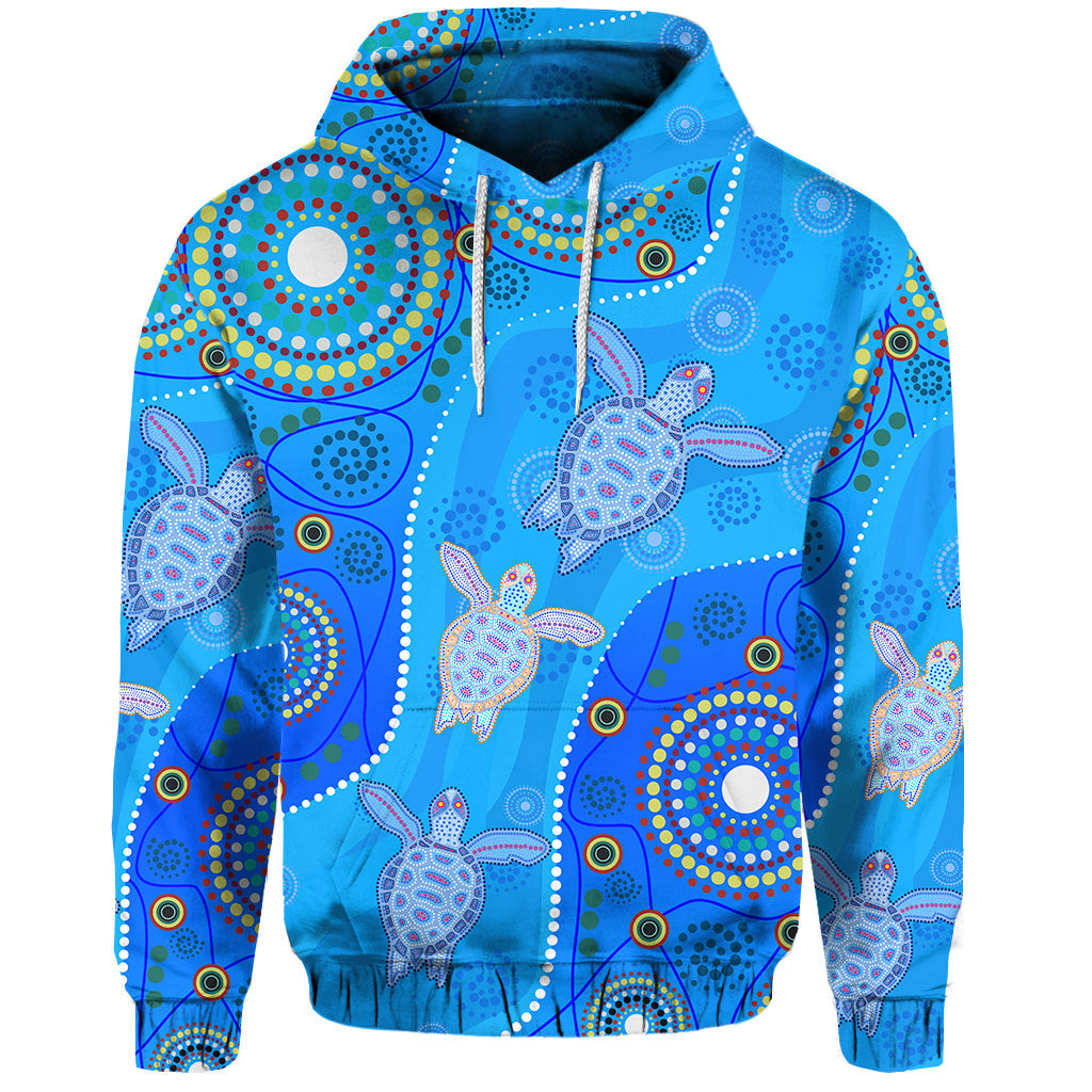 (Custom Personalised) Aboriginal Art Turtle Hoodie Indigenous Simple