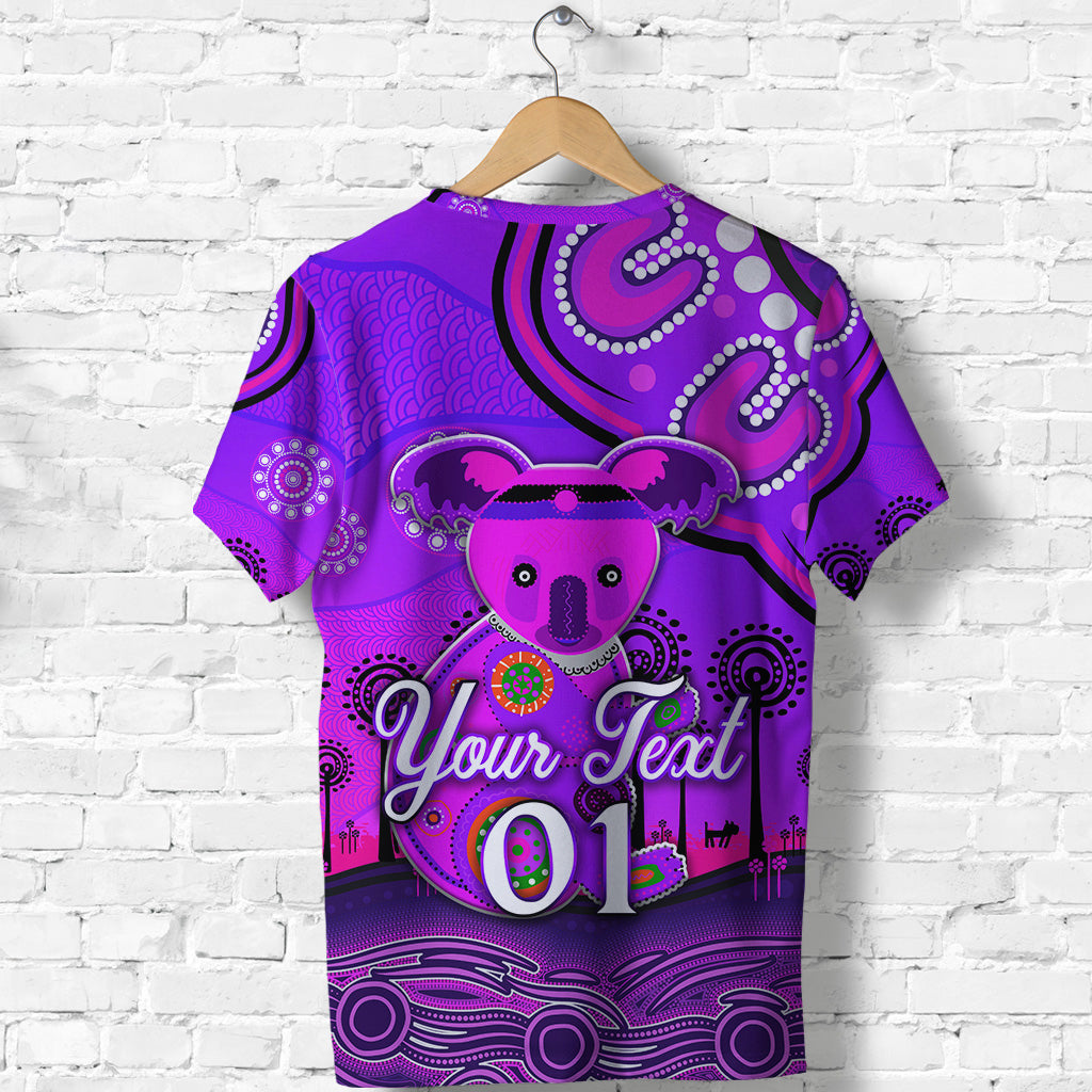 (Custom Personalised) Aboriginal Art Koala TShirt Indigenous Unique - Purple