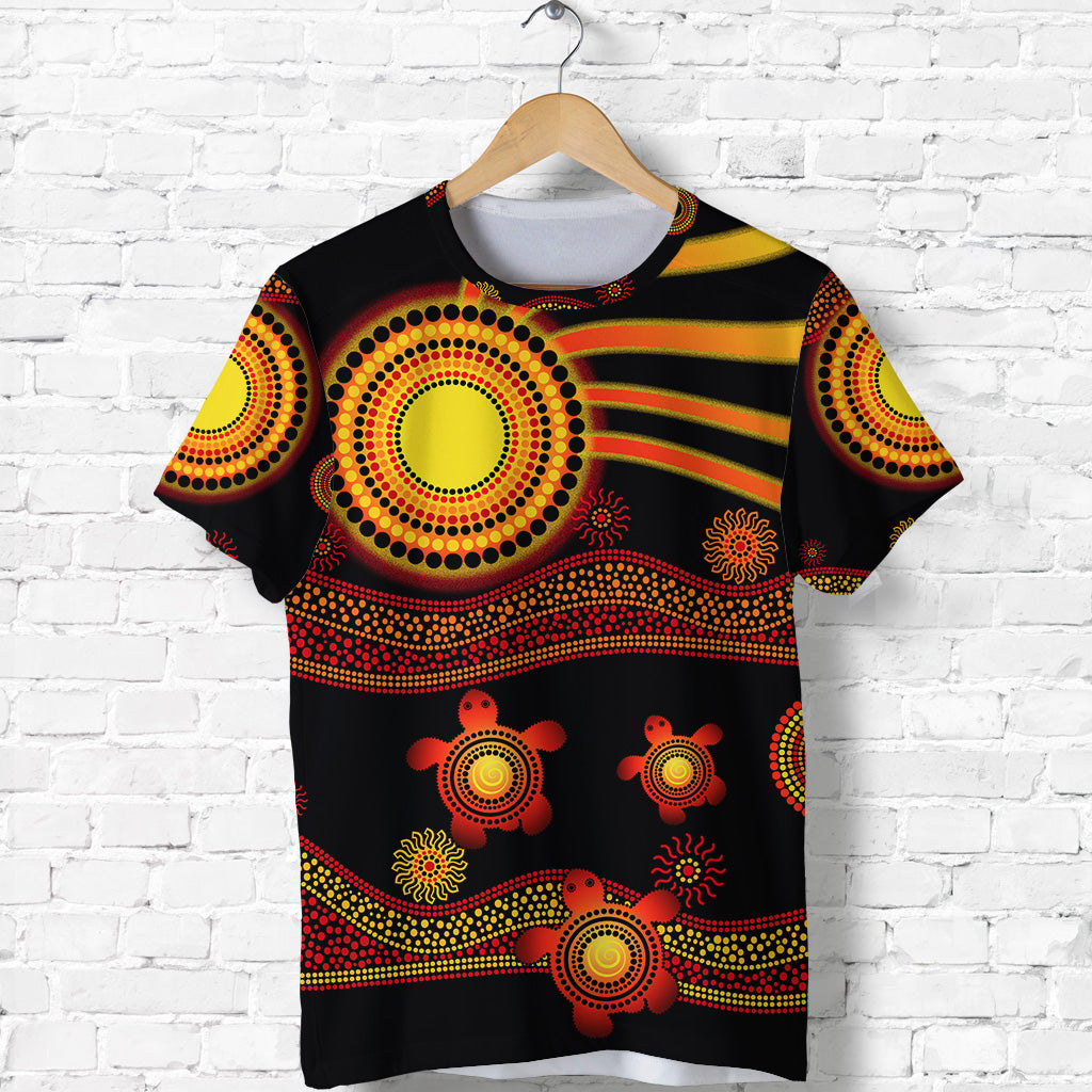 (Custom Personalised) Aboriginal Indigenous Flag TShirt Turtle