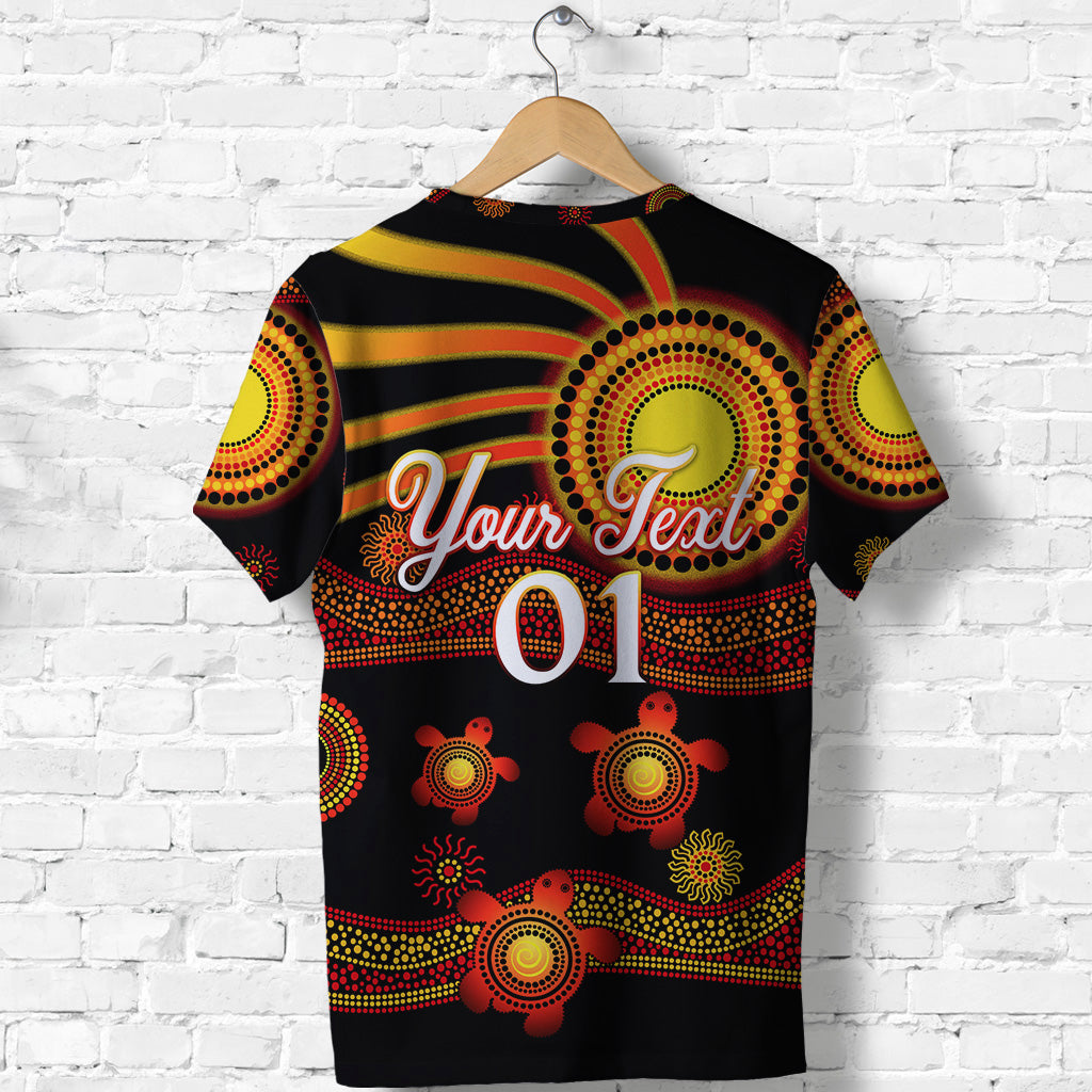 (Custom Personalised) Aboriginal Indigenous Flag TShirt Turtle