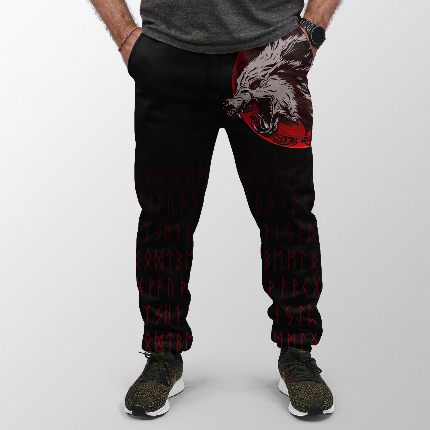 Viking Jogger Wolf Blood Moon