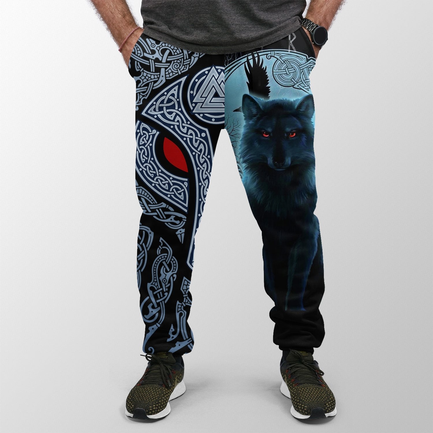 Viking Jogger Fenrir Viking Wolf And Moon