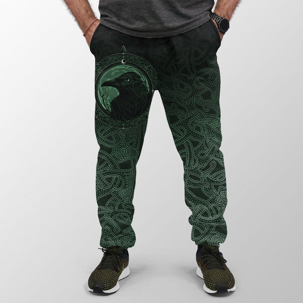 Viking Jogger Ethnic Odin Raven Green