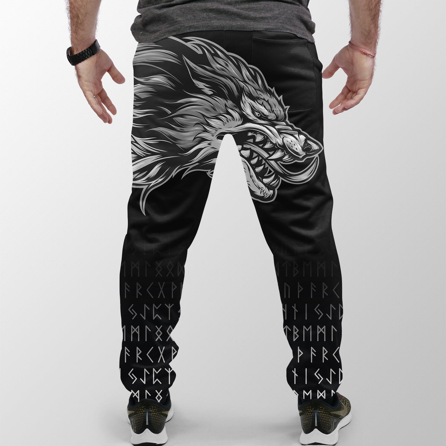 Custom Viking Jogger Fenrir Wolf Near Shoulder