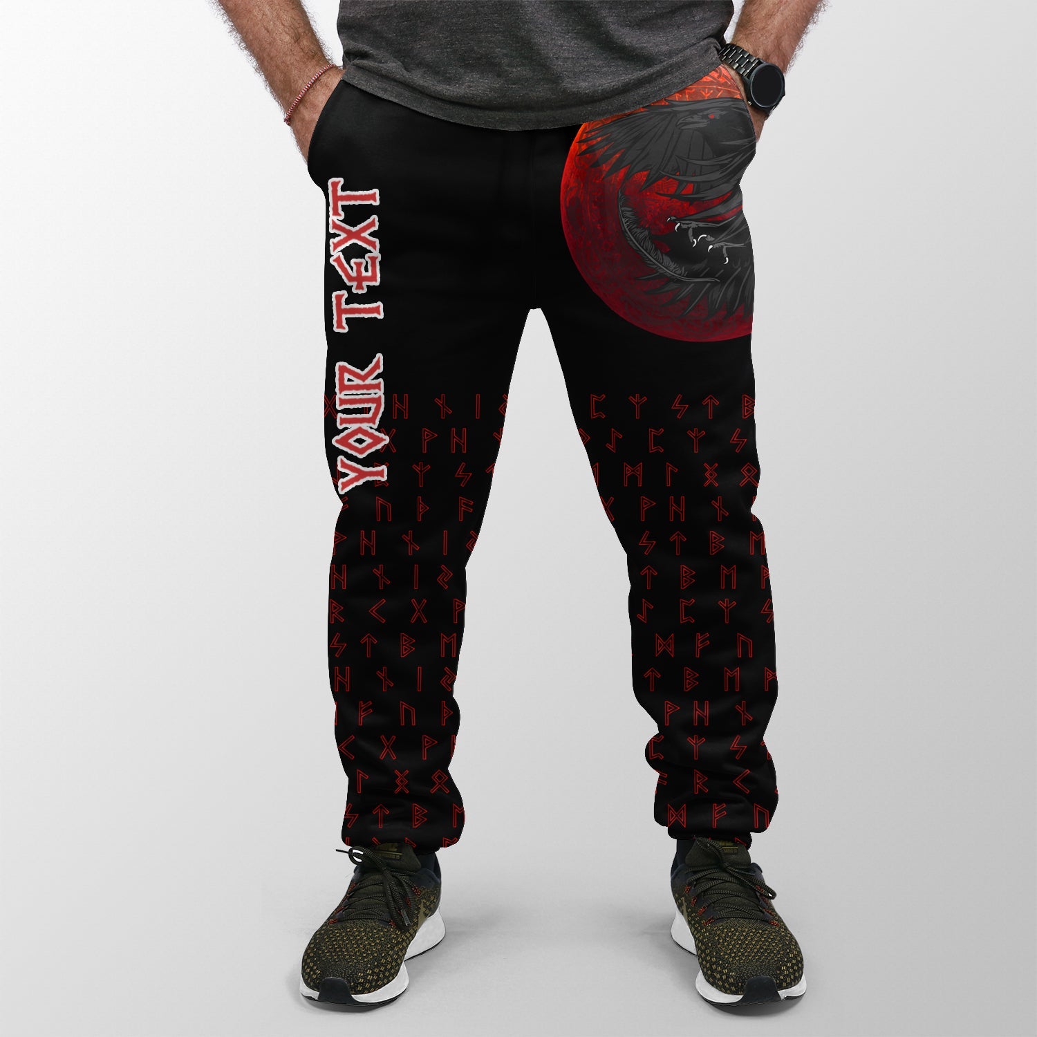 Custom Viking Jogger Raven Blood Moon