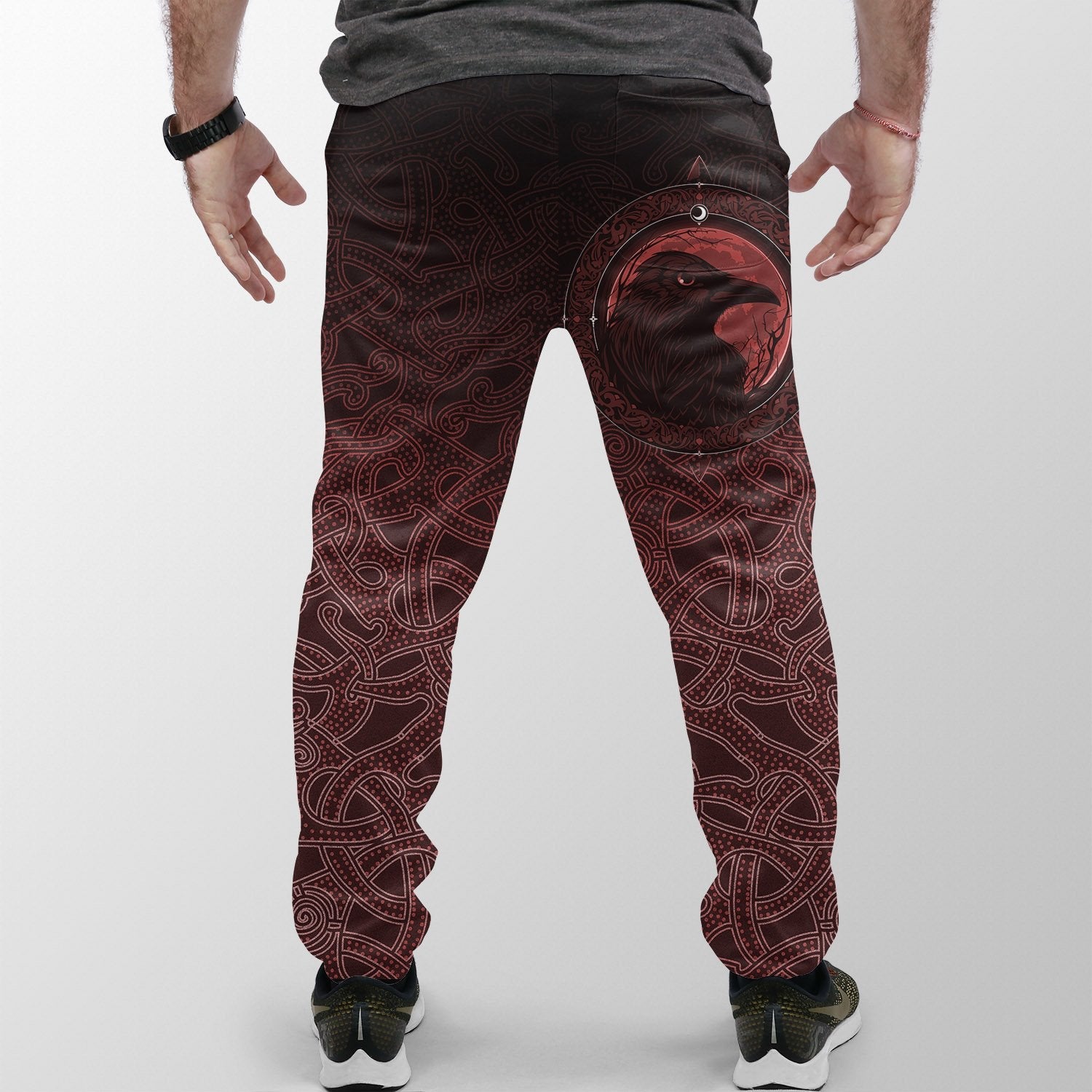 Viking Jogger Ethnic Odin Raven Red