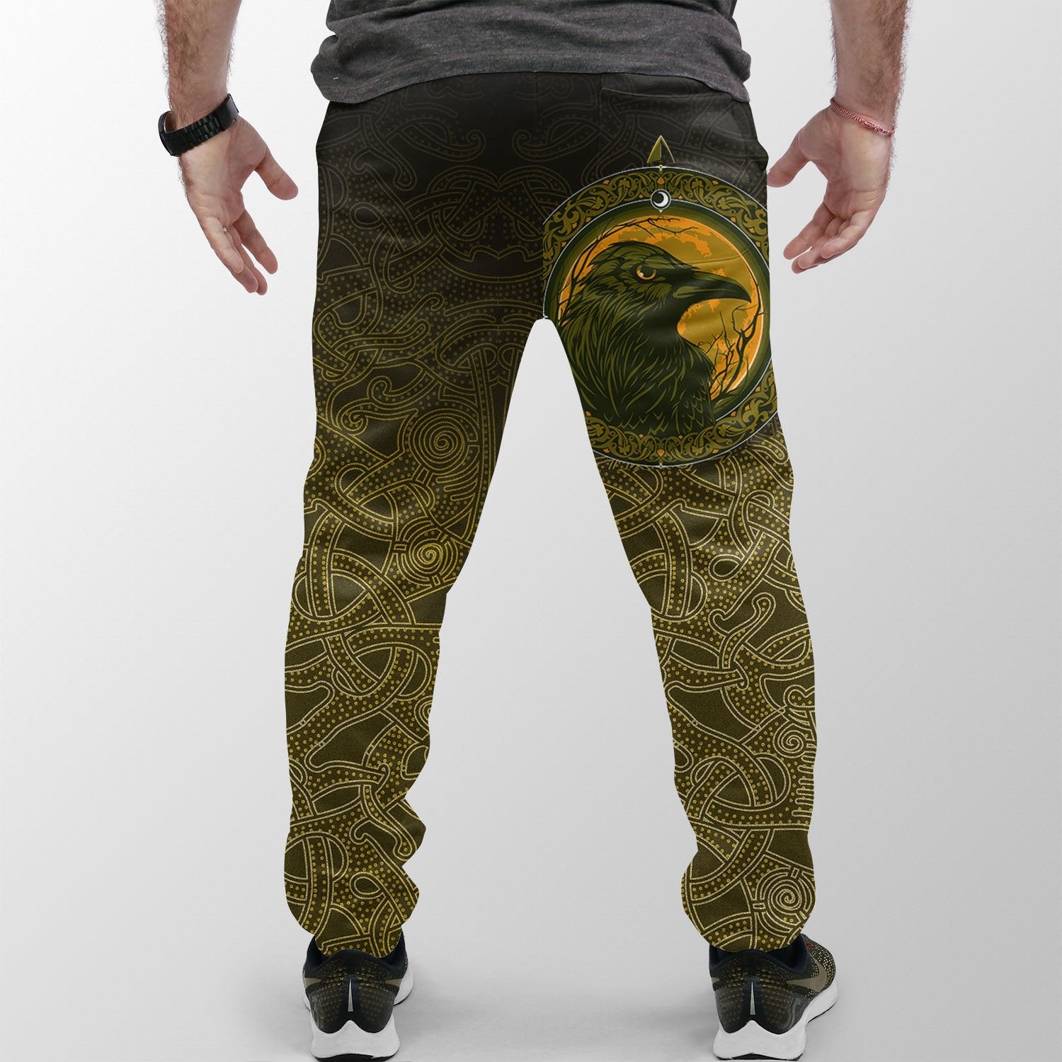 Viking Jogger Ethnic Odin Raven Gold