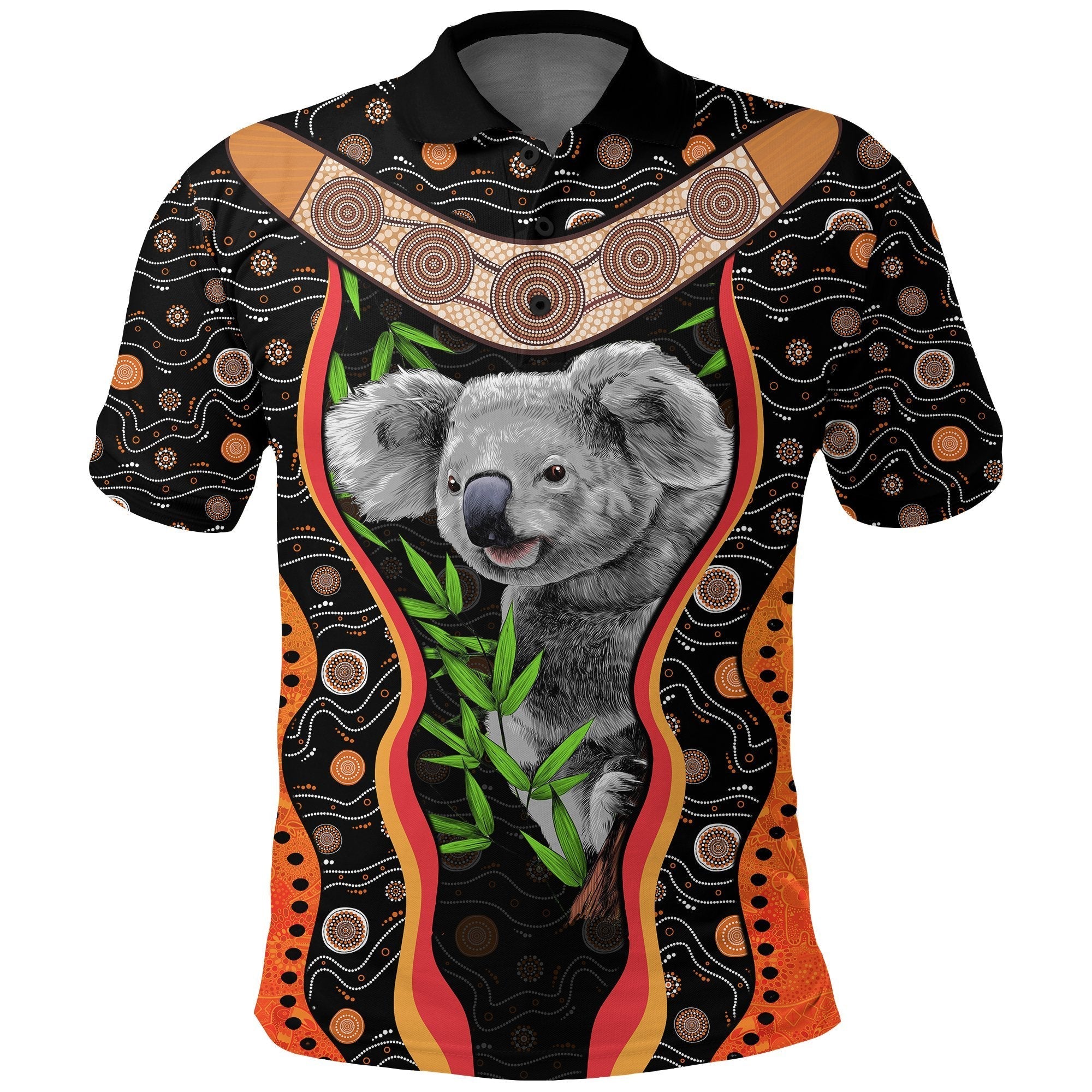 Aboriginal Polo - Koala Shirt Aboriginal Patterns Polo Shirt