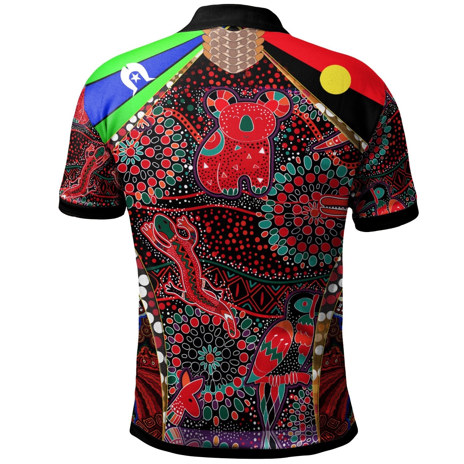 Aboriginal Polo - Aboriginal Animal & Dot Patterns Polo Shirt