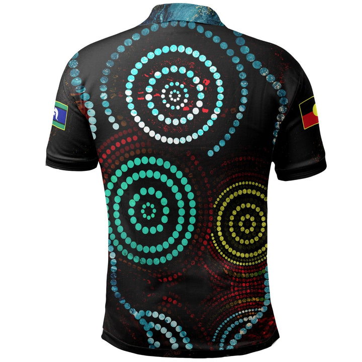 Aboriginal Polo - Aboriginal Dot Patterns & Flag Small Polo Shirt