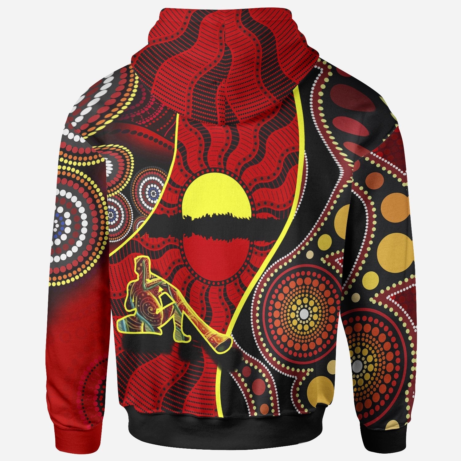 Zip Hoodie - Australia Aboriginal Dots With Didgeridoo