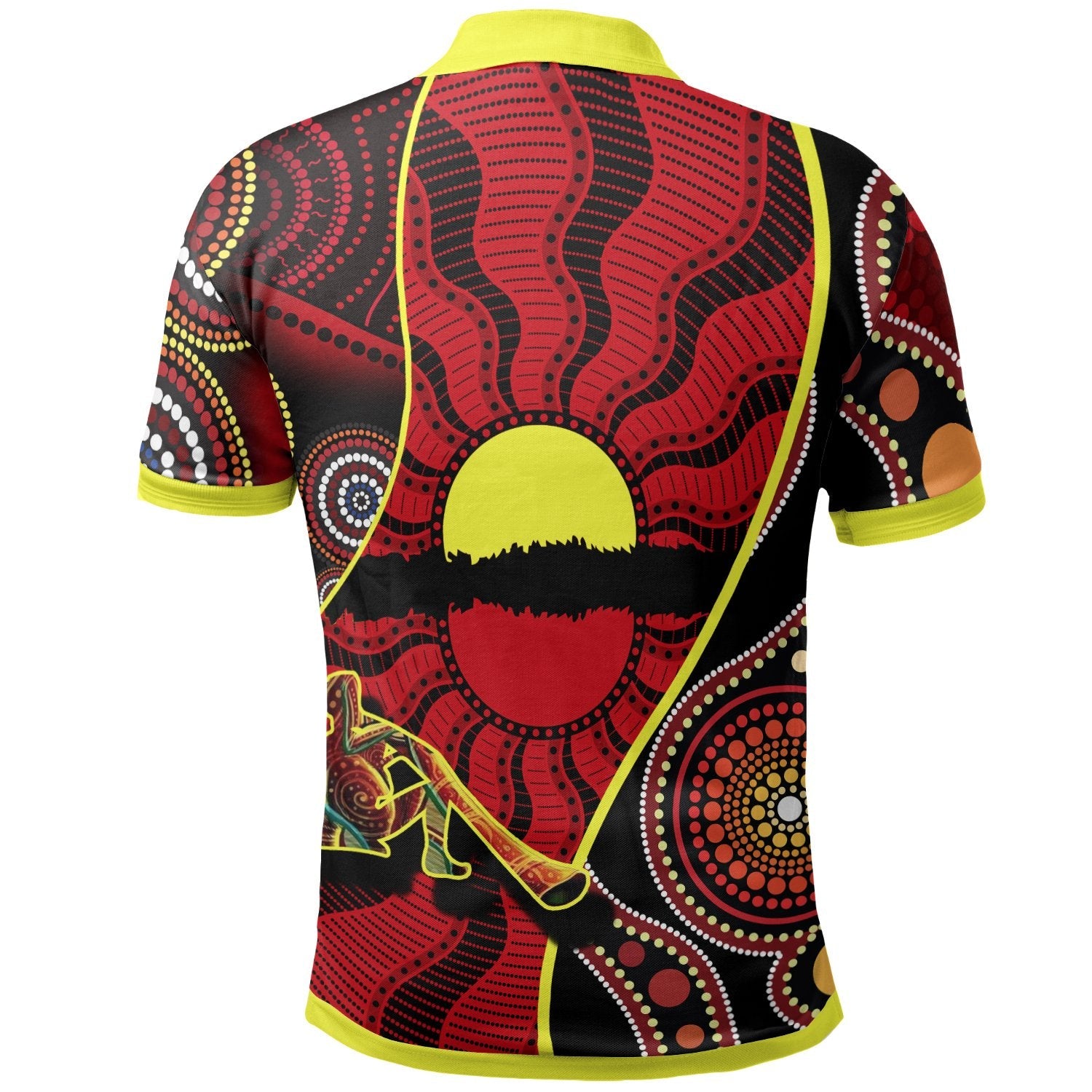 Aboriginal Polo - (Custom Text) Australia Aboriginal Dots With Didgeridoo Polo Shirt