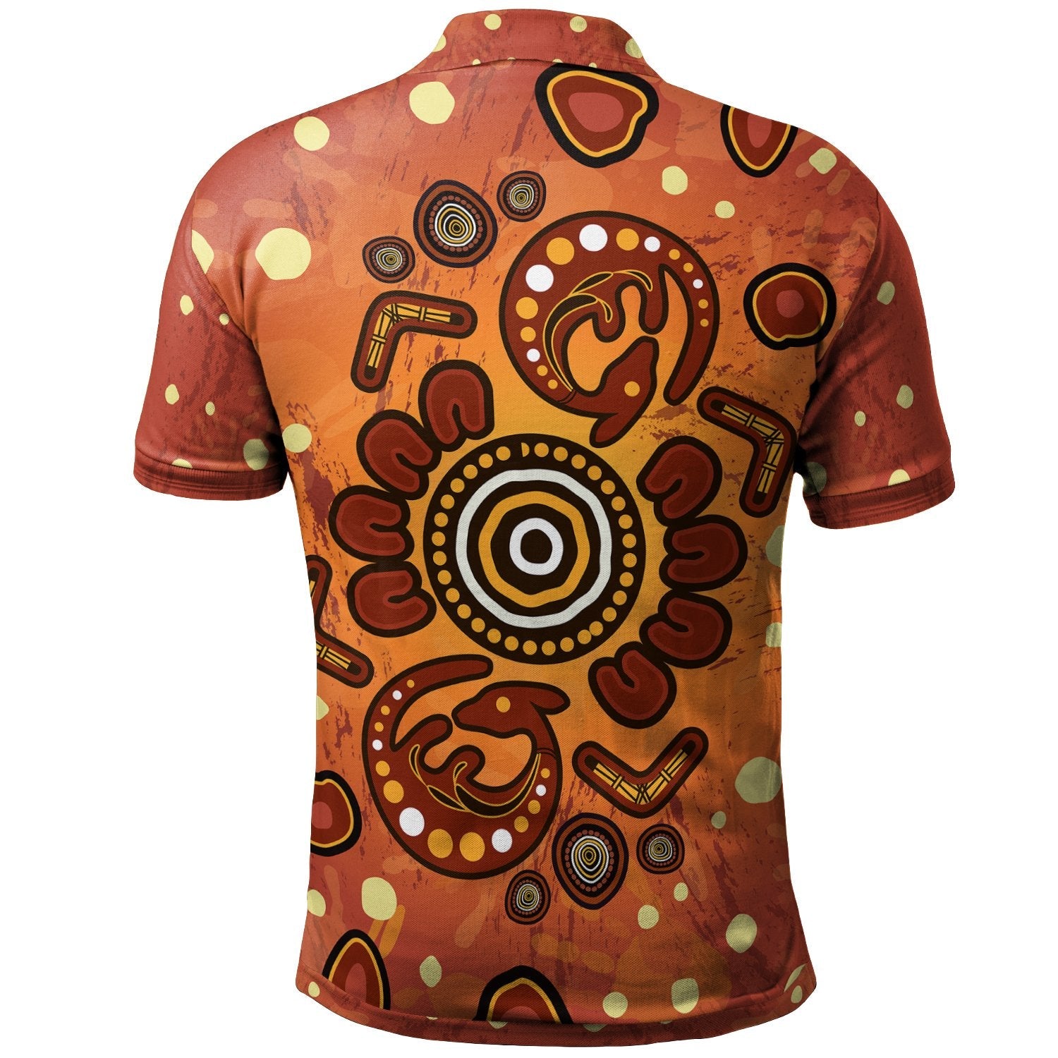 Aboriginal Polo - Baby Kangaroo And Dot Painting Patterns Polo Shirt