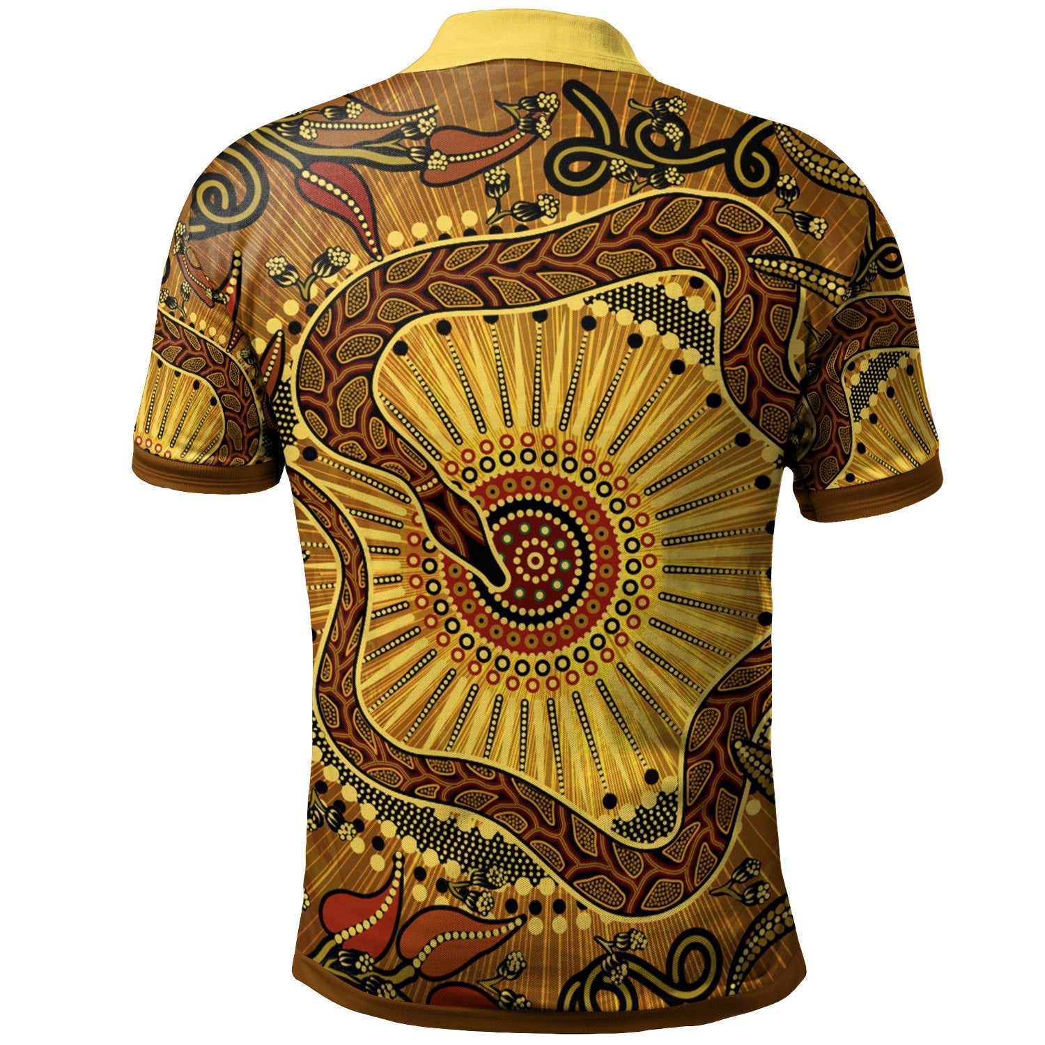 Aboriginal Polo - Australian Aboriginal Snake Rainbow Serpent Polo Shirt