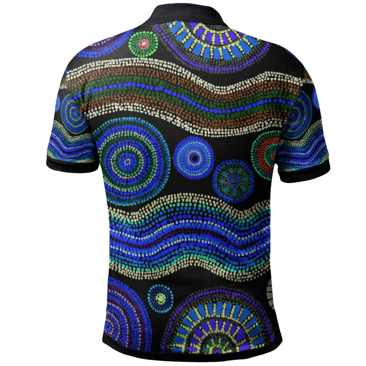 Aboriginal Polo - Aboriginal Dot Unique Style Blue Polo Shirt