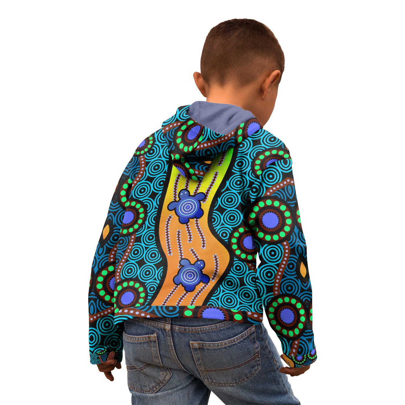 Zip Hoodie Kid - Aboriginal Turtle