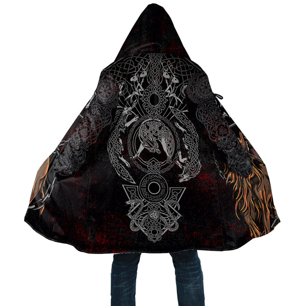 Viking Hooded Coat Fenrir Art