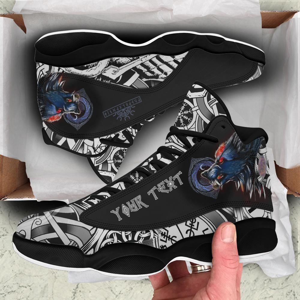 Custom Viking Sneaker J13 Fenrir Wolf 3D