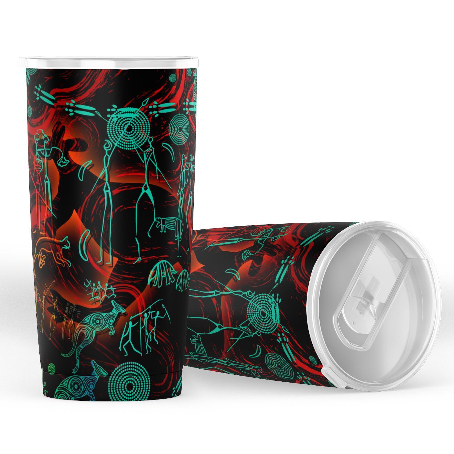 Insulated Tumbler, Kangaroo Adults Indigenous Art