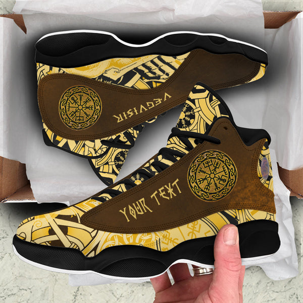 Custom Viking Sneaker J13 Vegvisir Iceland Gold