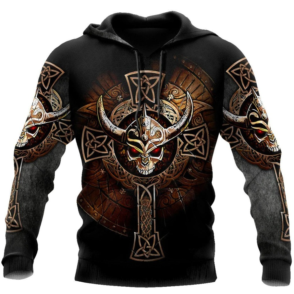 Viking Sherpa Hoodie Skull Cross Sherpa Hoodie