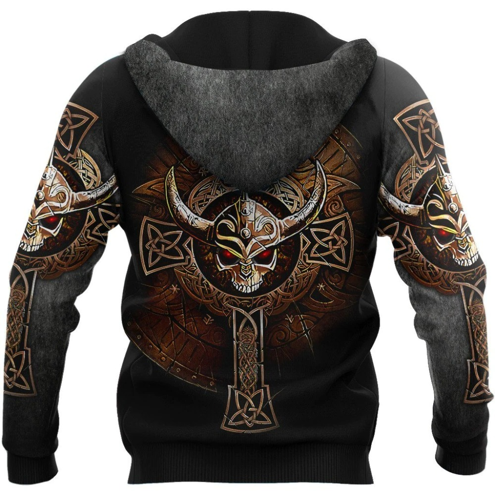 Viking Sherpa Hoodie Skull Cross Sherpa Hoodie