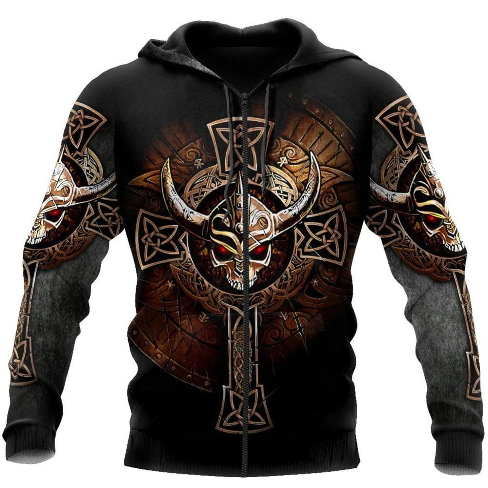 Viking Sherpa Hoodie Skull Cross Sherpa Hoodie