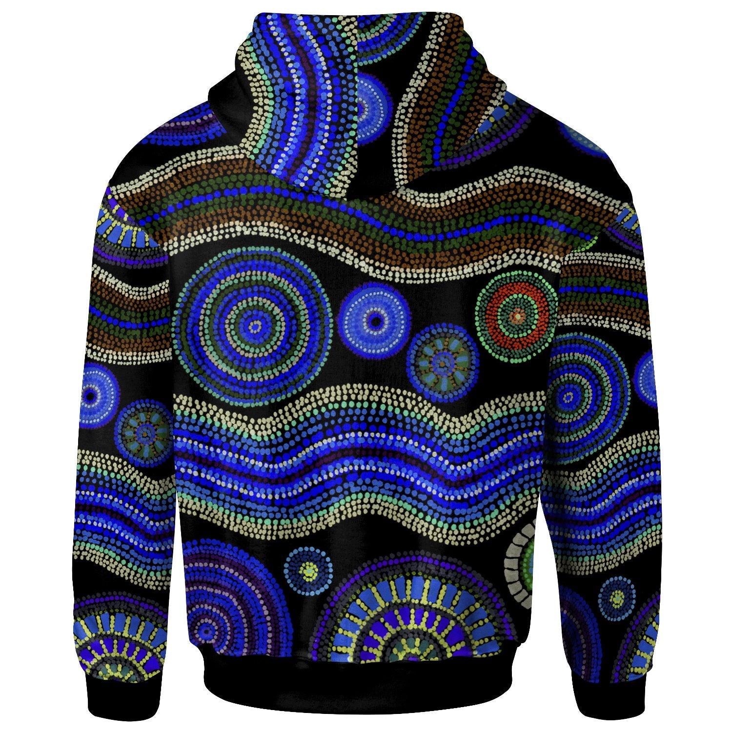 Zip Hoodie - Aboriginal Dot Unique Style Blue