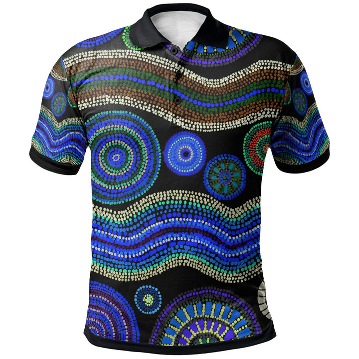 Aboriginal Polo - Aboriginal Dot Unique Style Blue Polo Shirt