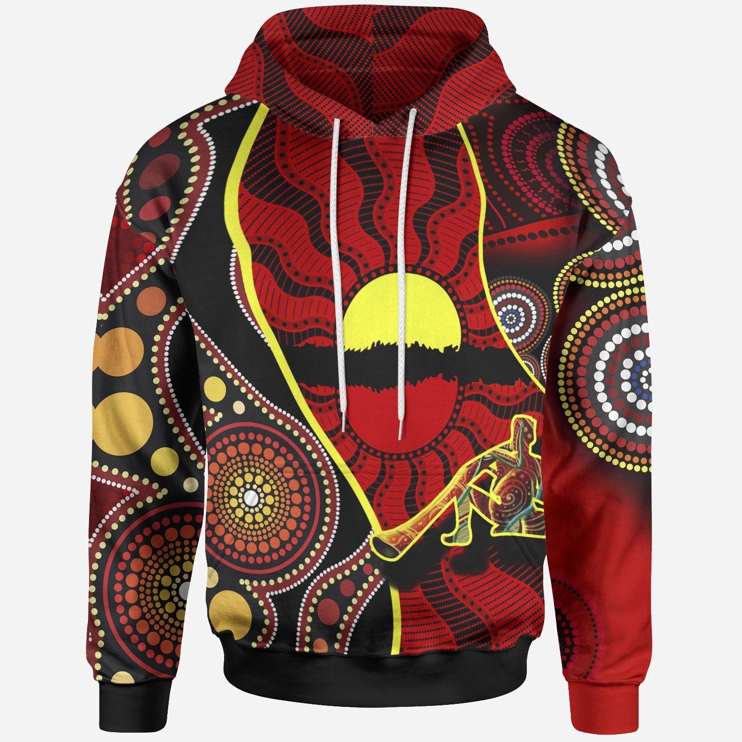Hoodie - Australia Aboriginal Dots With Didgeridoo