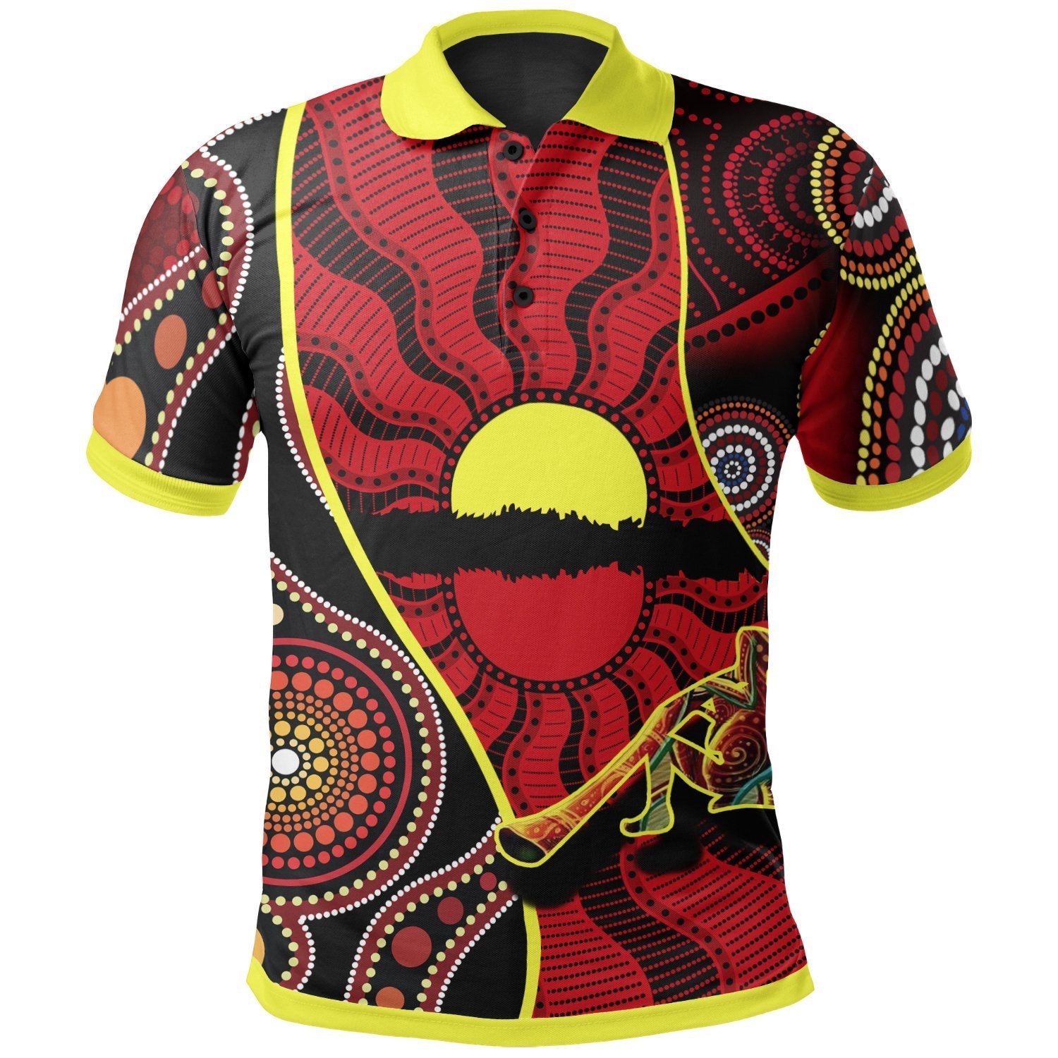 Aboriginal Polo - Australia Aboriginal Dots With Didgeridoo Polo Shirt