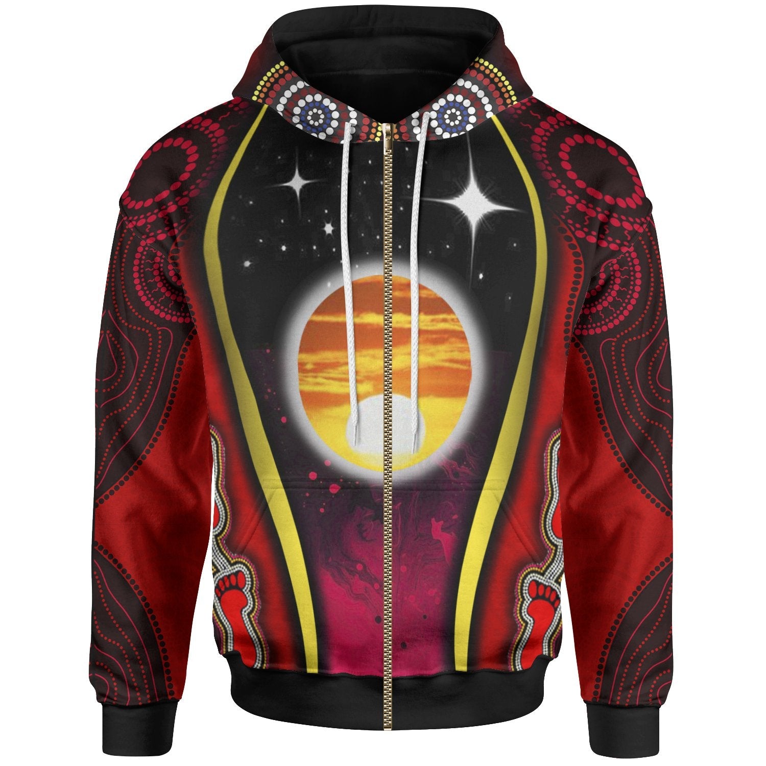 Zip Hoodie - Australian Aboriginal Flags Symbolic Meaning