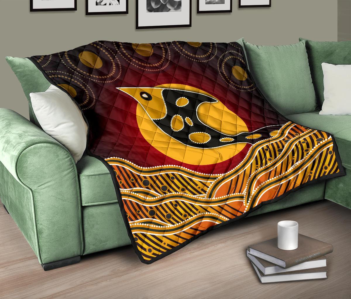 Premium Quilt - Aboriginal Dot Patterns Fish