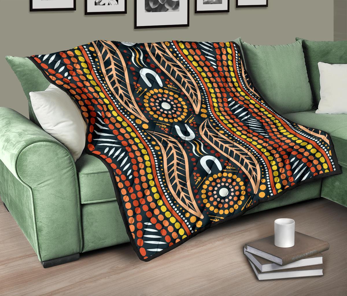Aboriginal Premium Quilt - Indigenous Dot Painting
