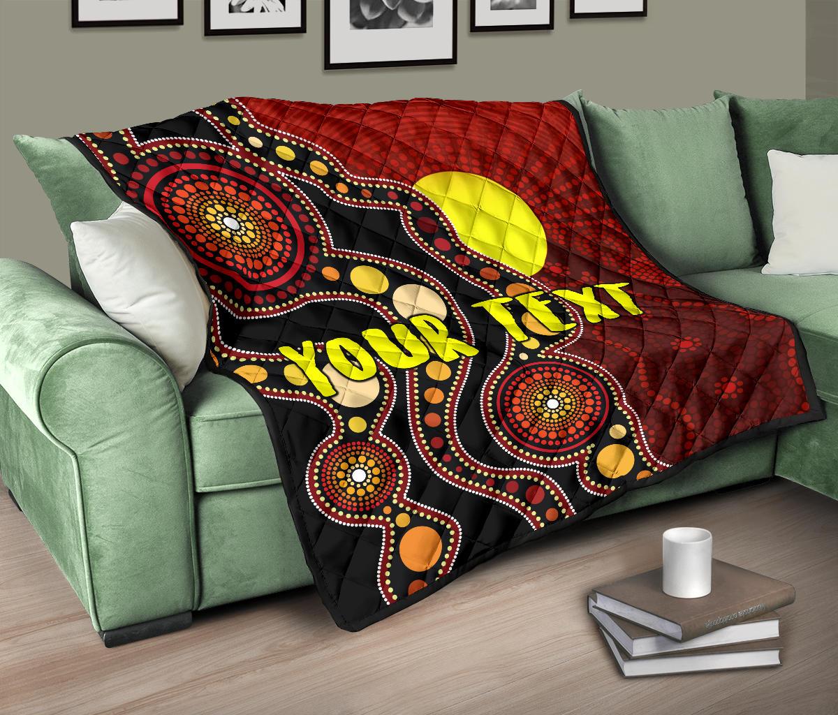 (Custom) Premium Quilt Australia Aboriginal Lives Matter Flag