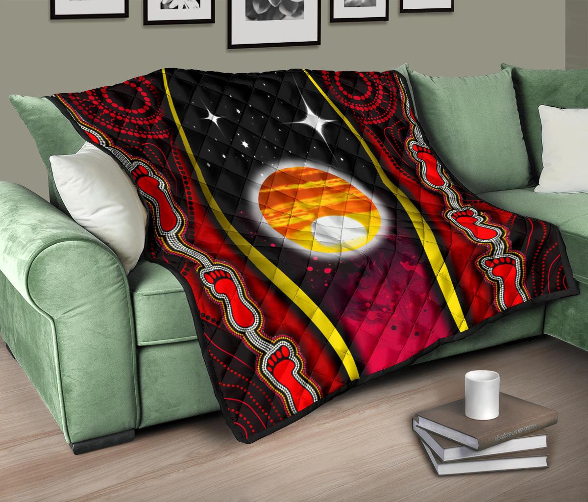 Premium Quilt - Australian Aboriginal Flags Symbolic Meaning