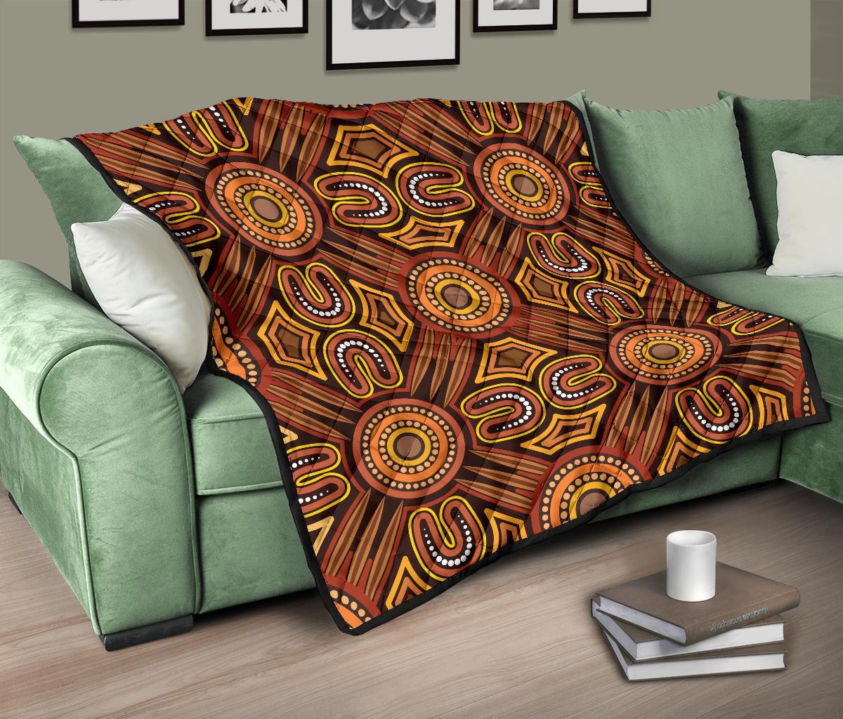 Aboriginal Premium Quilt - Indigenous Patterns Ver04