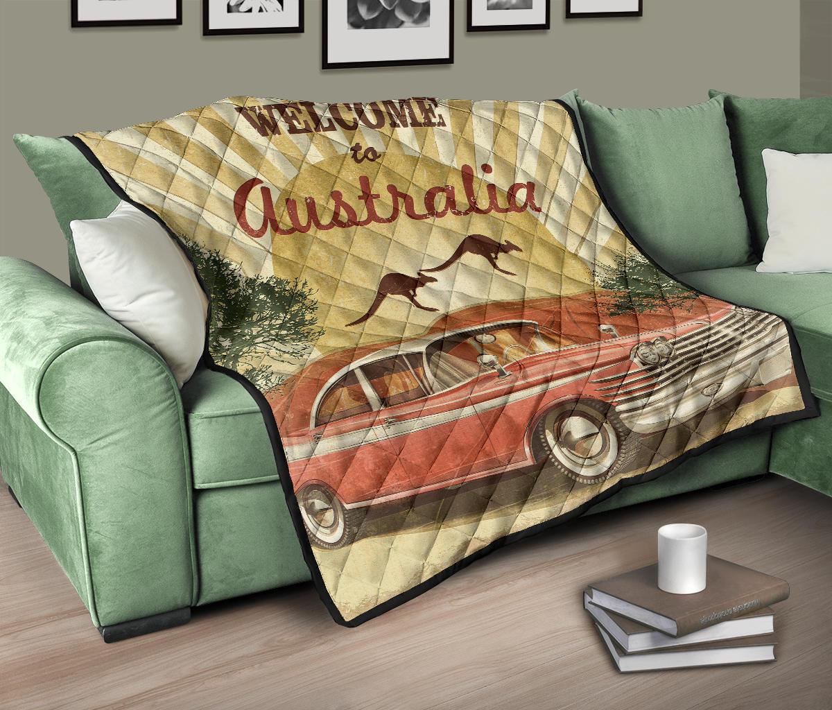 Premium Quilts - Retro Car Quilts Vintage Kangaroo