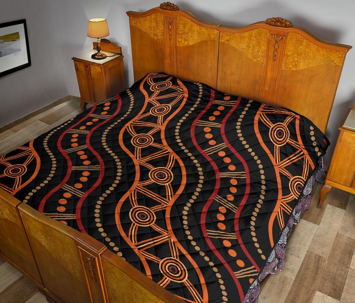 Aboriginal Premium Quilt - Indigenous Patterns Ver05