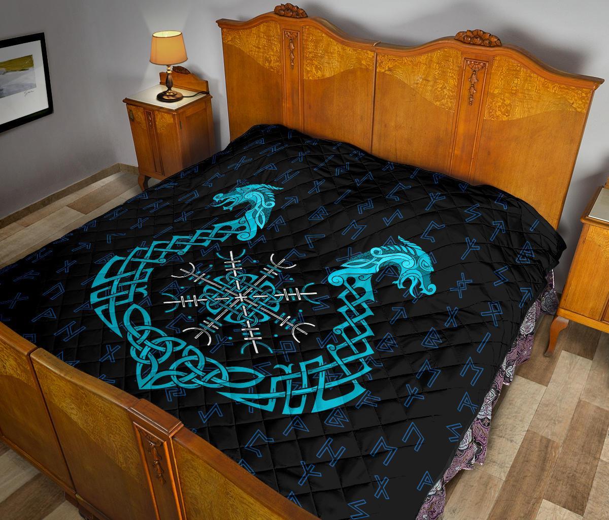 Viking Premium Quilt Aegishjalmur Helm Of Awe Blue Edition