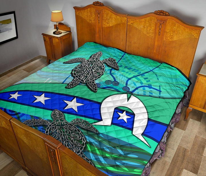 Premium Quilt - Torres Strait Flag And Turtle – To The Closet